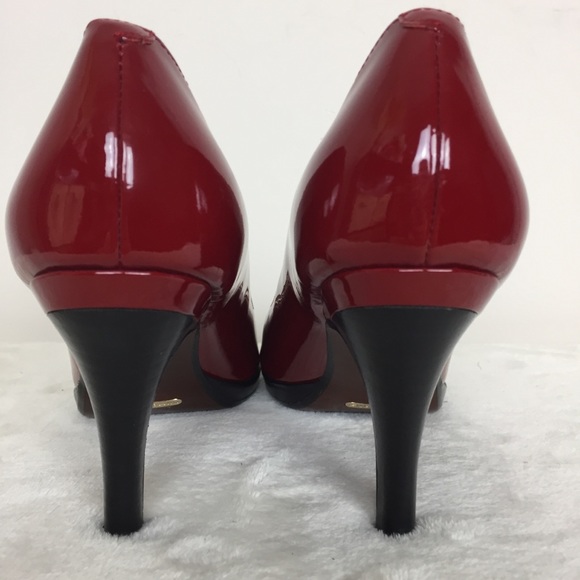 Cole Haan Nike Air Peep Toe Red Patent Pumps 6.5B - Picture 3 of 8